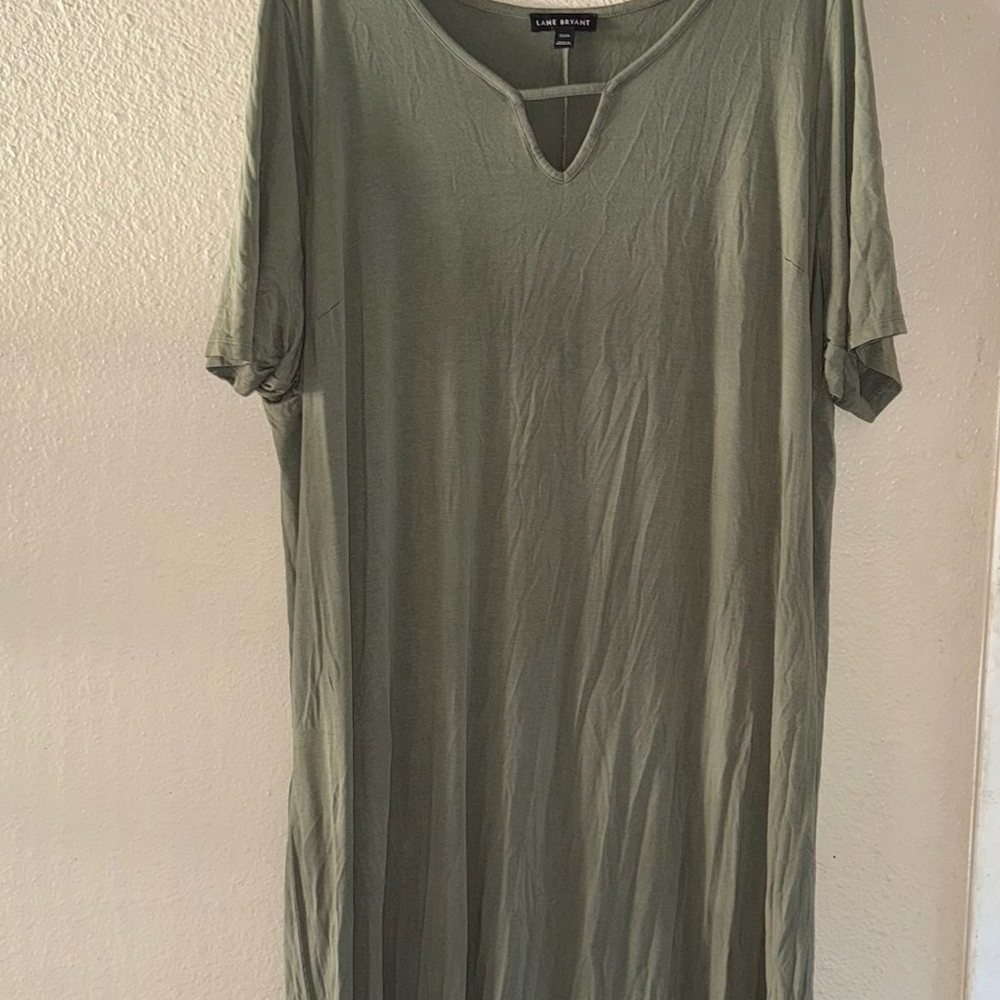 Lane Bryant Olive Green Dress